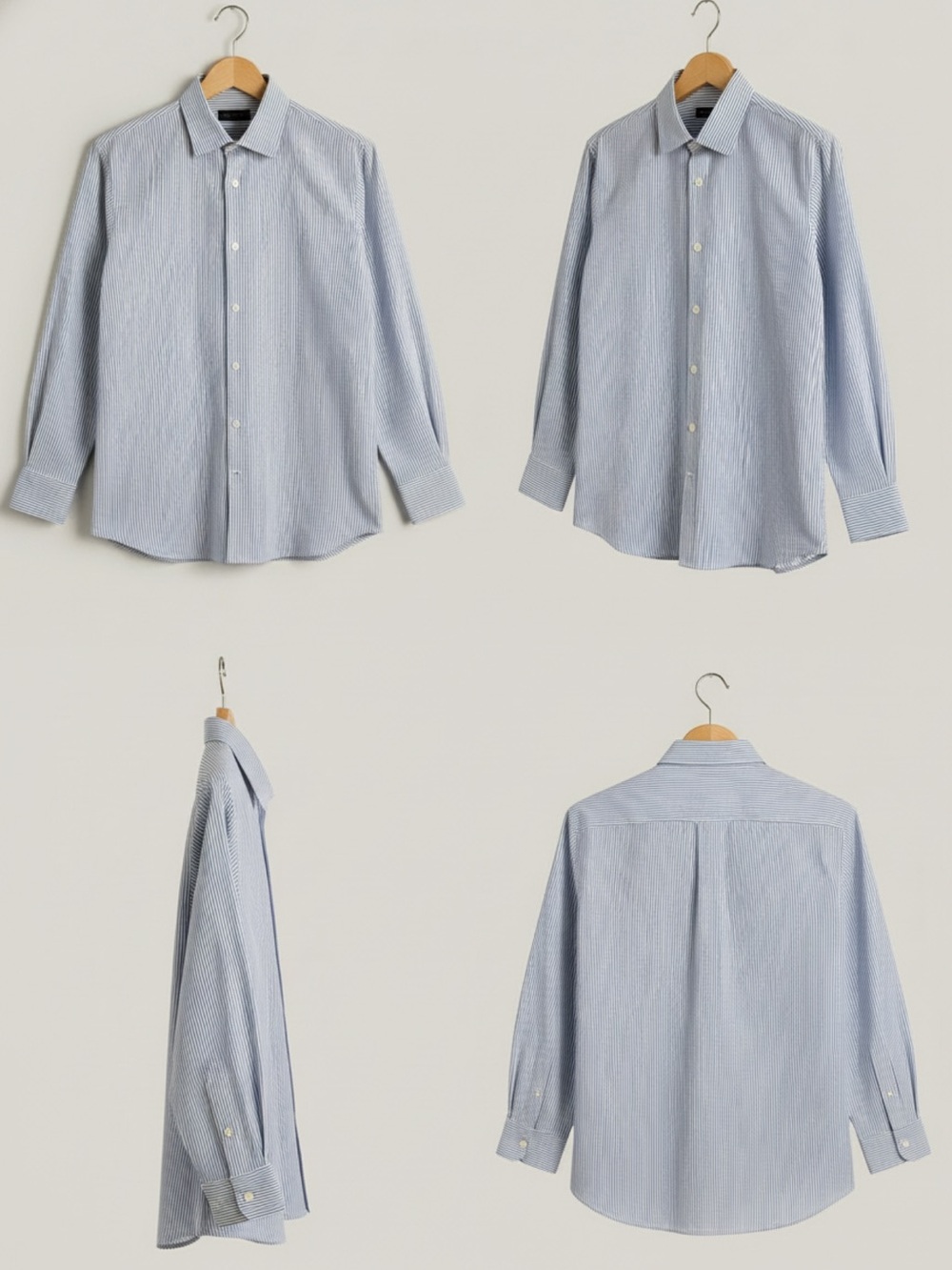 EMMA WILLIS JERMYN STREET LONDON MENS DRESS SHIRT BLUE & WHITE STRIPED 16 1/2 - Picture 2 of 8